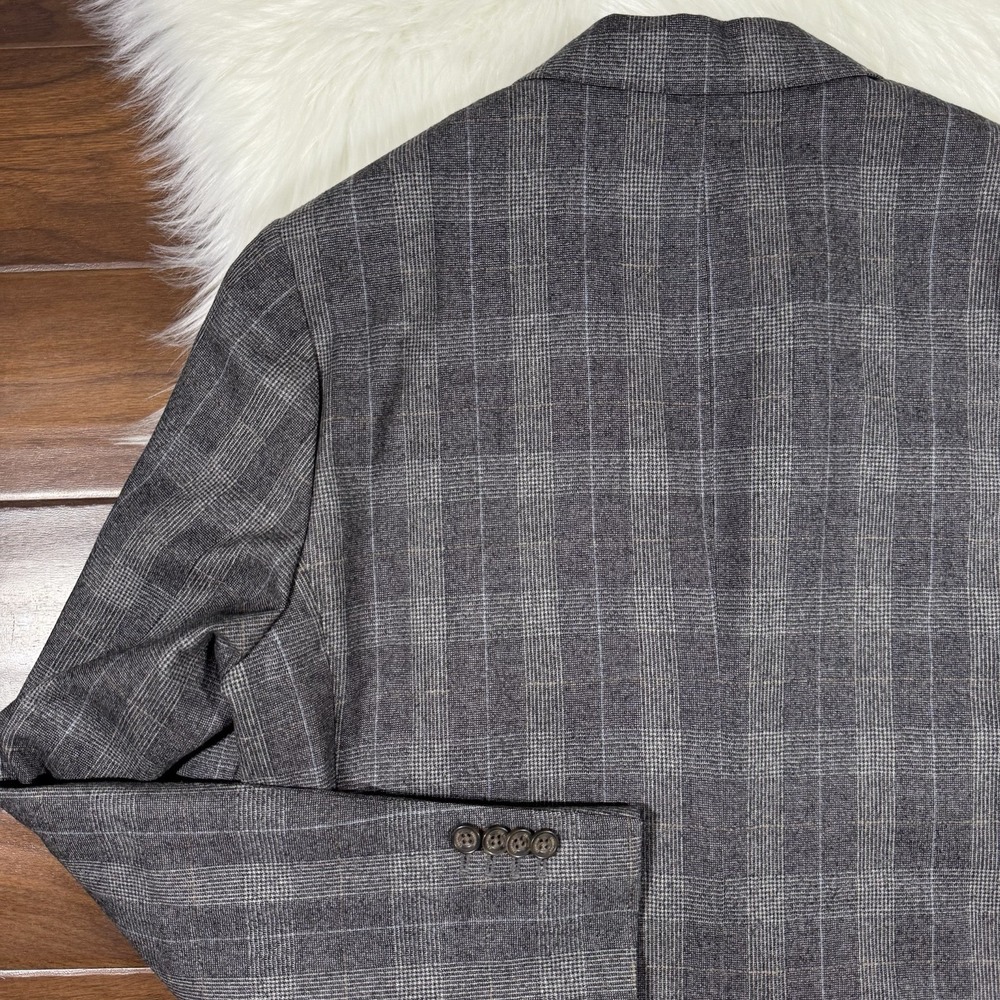 Cremieux Vitale Barberis Canonico‎ Size Medium Wool Woolen Flannel Blazer Jacket - Picture 8 of 12